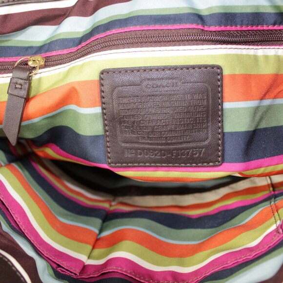 Coach F13757 Lily Legacy Chocolate Brown Shoulder Bag With Turn lock Detail - Picture 9 of 12